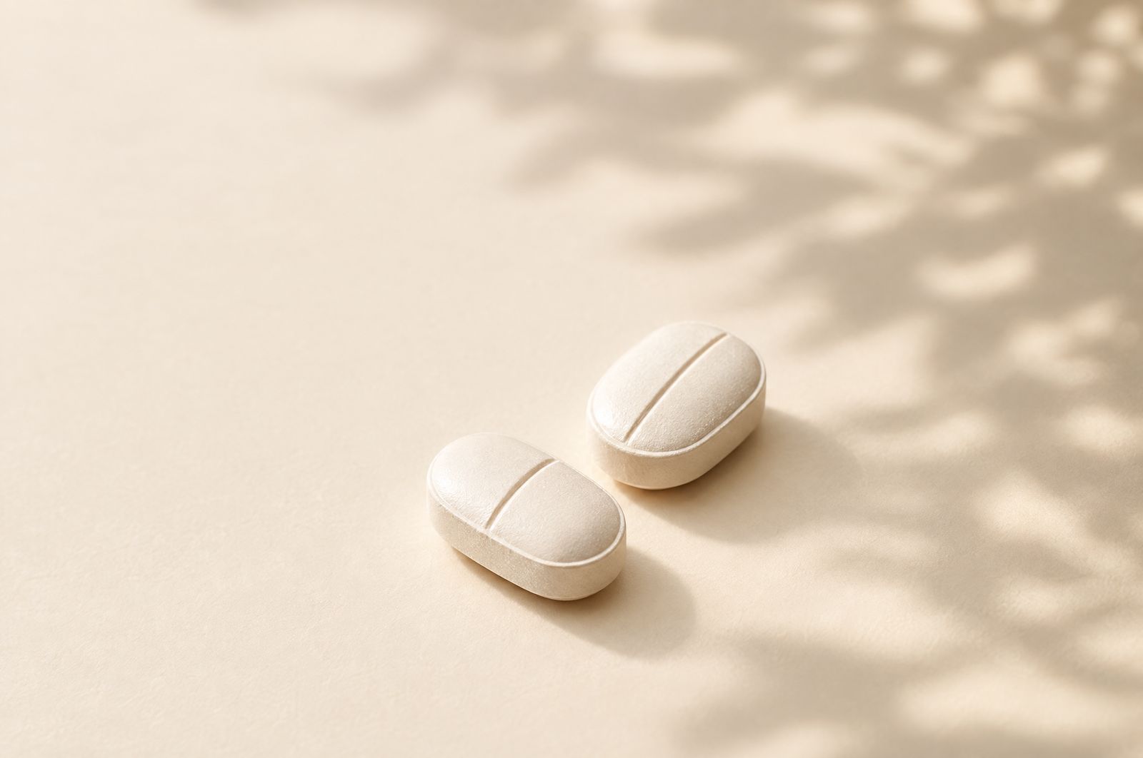 Zwei Tabletten auf hellem Grund – Symbolbild